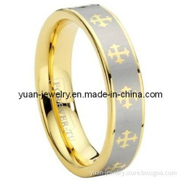 Tungsten Carbide Crosee Gold Rings